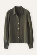 Gathered sleeve shirt, Dark khaki, webstill