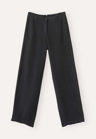 Wide-leg trousers, Washed black, webstill