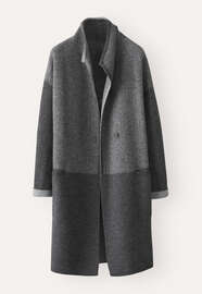 Funnel-neck coat, Charcoal, webstill