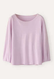 Pleated-cuff jersey top, Soft lilac, webstill