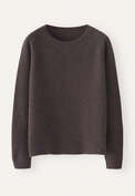 Ribbed crew-neck sweater, Maroon brown, webstill