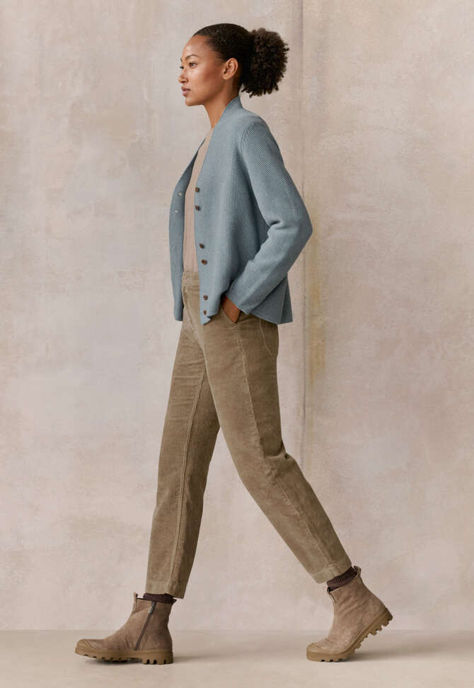 Slim cropped trousers, Taupe brown, completeTheLook