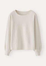 Moss-stitch sweater, Grey cream, webstill