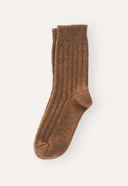 Ribbed socks, Hazelnut, webstill