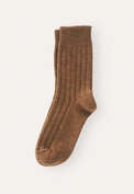 Ribbed socks, Hazelnut, webstill