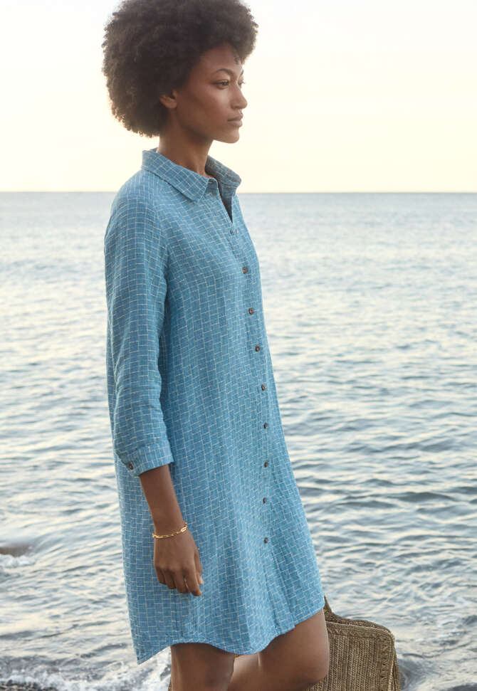 Checked shirtdress, Marine, completeTheLook