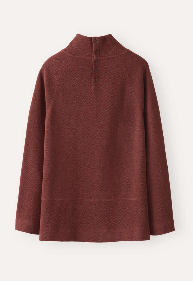 Funnel-neck tunic, Rust red, completeTheLook