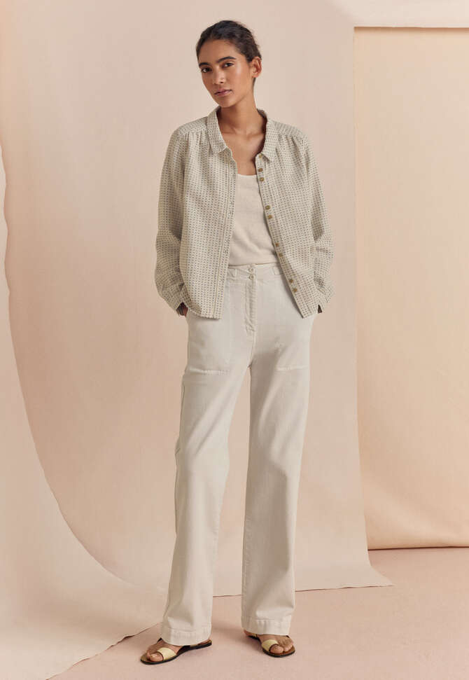 Straight-leg trousers, Ecru, completeTheLook