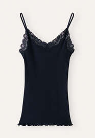 Lace-trim vest, Midnight, webstill