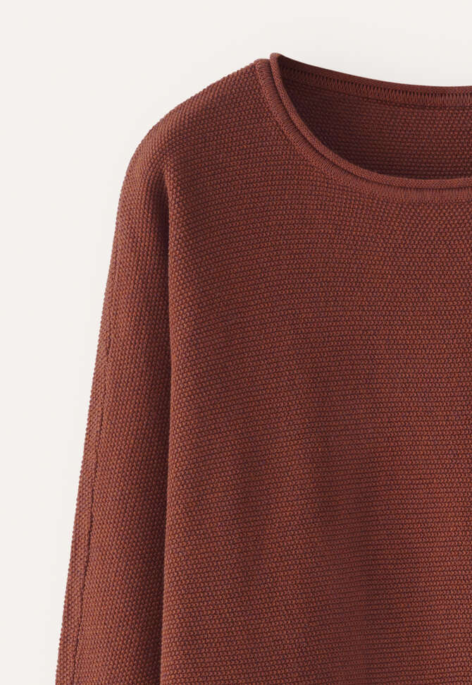 Moss-stitch sweater, Orange chilli, completeTheLook