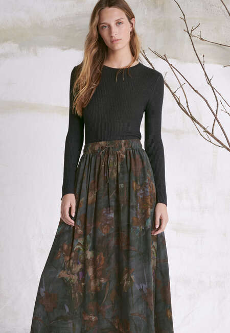 Printed skirt, Charcoal rust, completeTheLook