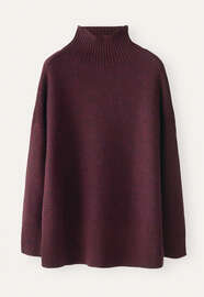 Reverse-stitch sweater, Claret, webstill