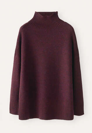 Reverse-stitch sweater, Claret, webstill