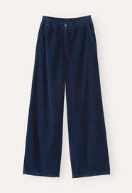 Cord dart-hem trousers, Dark petrol, webstill