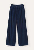 Cord dart-hem trousers, Dark petrol, webstill