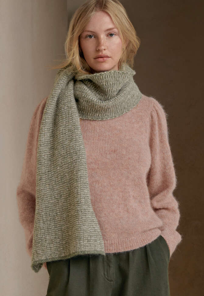 Knitted scarf, Forest fawn, completeTheLook