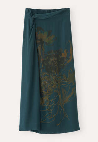 Printed skirt, Dark petrol, webstill