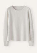 Ribbed crew-neck sweater, Grey pearl, webstill
