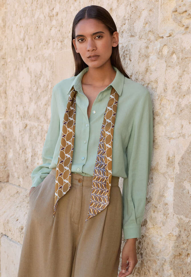 Printed scarf, Lavender gold, completeTheLook