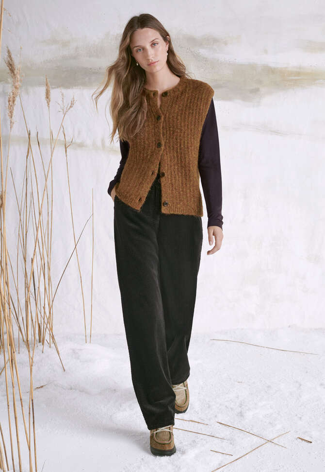 Sleeveless cardigan, Toffee, completeTheLook