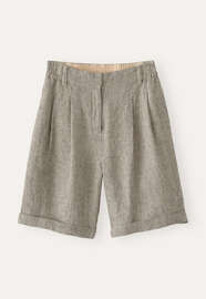 Pleat-front shorts, Black fawn, webstill