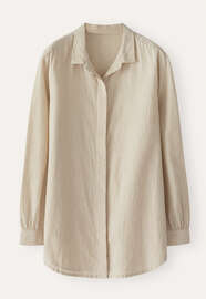 Curved hem shirt, Natural lichen, webstill