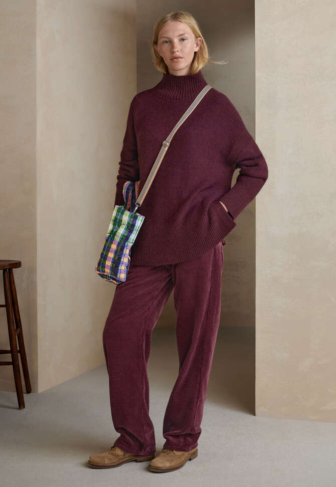 Reverse-stitch sweater, Claret, completeTheLook