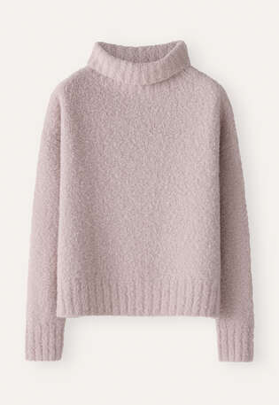 Funnel-neck sweater, Soft pink, webstill