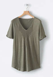V-neck T-shirt, Slate green, webstill