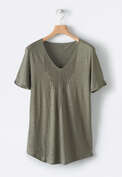 V-neck T-shirt, Slate green, webstill