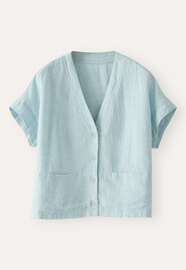 V-neck short-sleeve top, Pale mint, webstill