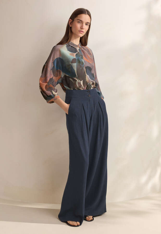 Printed blouse, Teal mauve, completeTheLook
