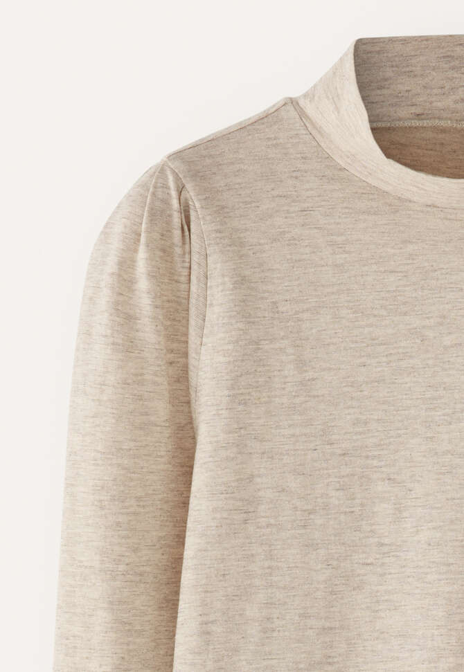 Jersey high-neck top, Grey natural, completeTheLook