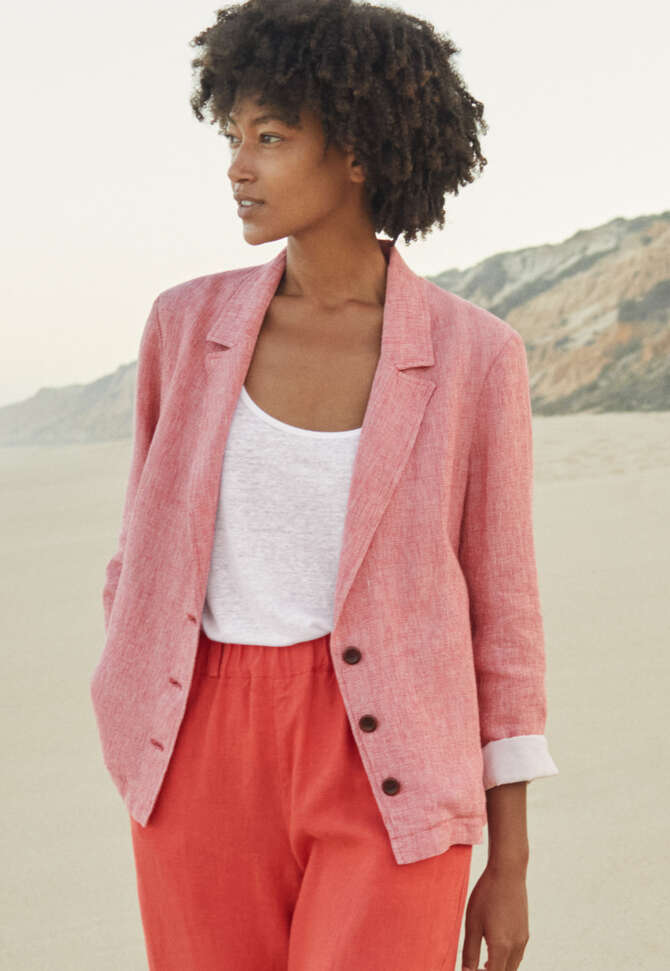 Dogtooth jacket, Red coral, completeTheLook