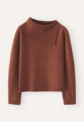 Split-collar sweater, Dark copper, webstill