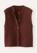 Sleeveless cardigan, Dark copper, webstill