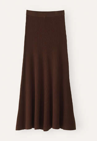 Knitted skirt, Fig brown, webstill