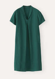 Shawl-collar dress, Bottle green, webstill