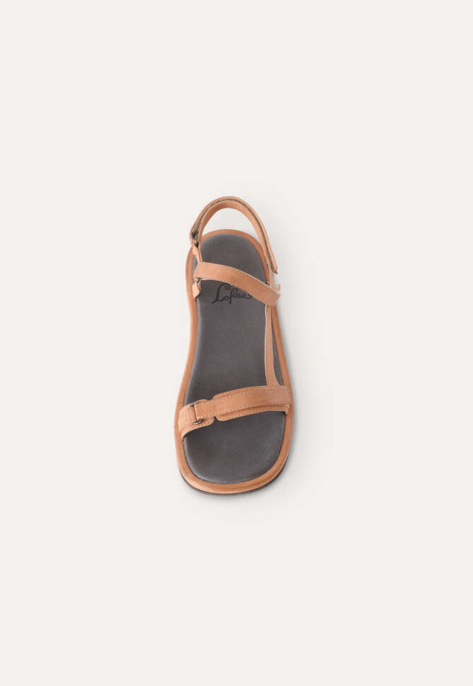 Velcro-strap sandals, Pale tan, completeTheLook