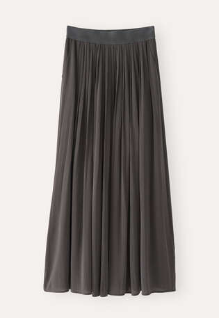 Long pleated skirt, Grey brown, webstill