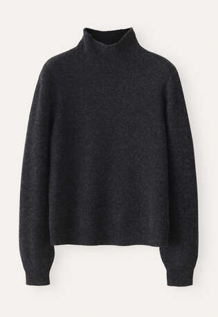 Funnel-neck sweater, Charcoal, webstill