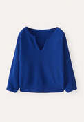 Notch-neck sweater, Sapphire, webstill