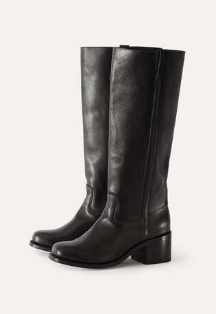Knee-high boots, Black, webstill