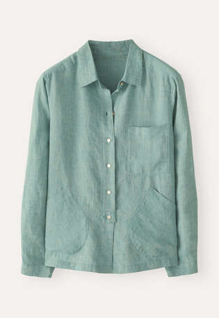 Patch-pocket shirt, Green thyme, webstill