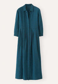 Gingham checked dress, Teal black, webstill