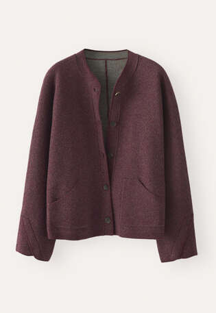 Plaited boiled jacket, Aubergine, webstill