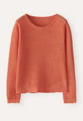 Moss-stitch sweater, Coral peach, webstill
