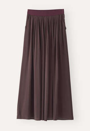 Long pleated skirt, Dark chocolate, webstill