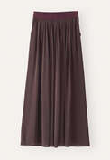 Long pleated skirt, Dark chocolate, webstill