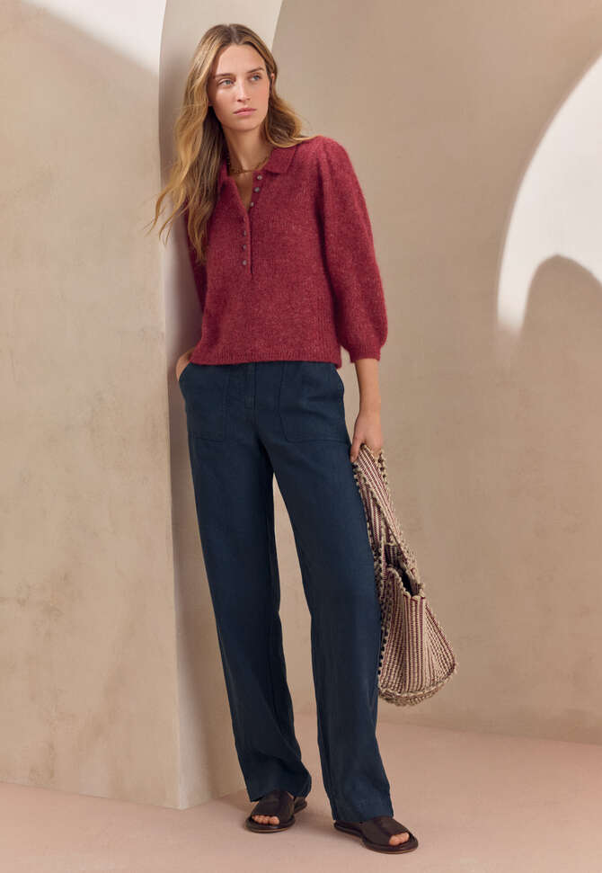 Collared sweater, Maroon pink, completeTheLook